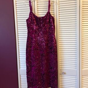 Dress the Population Fuchsia Sequin Dress